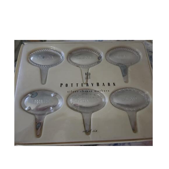 Silverplate Cheese Markers, Set of 6 - Picture 4 of 10